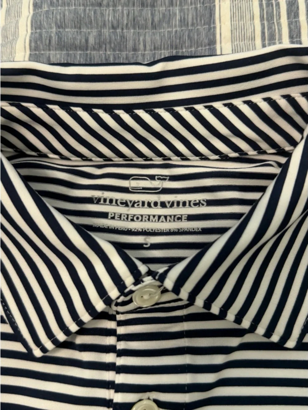 Vineyard Vines Black & White Striped Polo - Picture 2 of 2